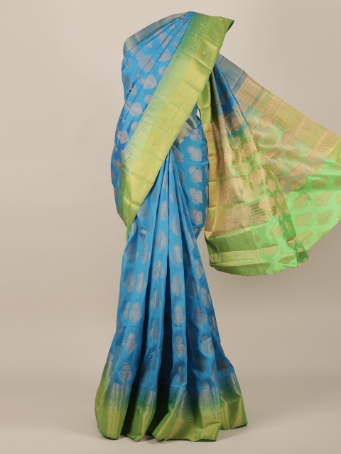 

Pothys Blue Woven Design Jute Silk Saree