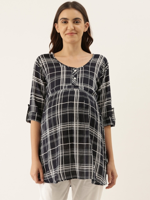 

GOLDSTROMS Women Black & White Checked Maternity Tunic