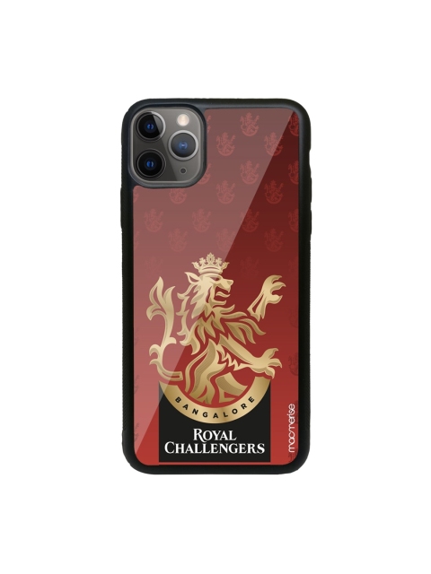 

macmerise Red & Gold-Toned RCB Regal Pattern Glass iPhone 11 Pro Max Phone Case