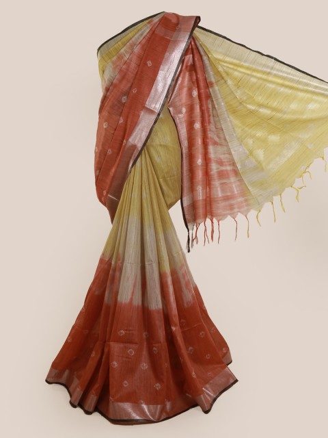 

Pothys Multicoloured Colourblocked Linen Blend Saree, Multi