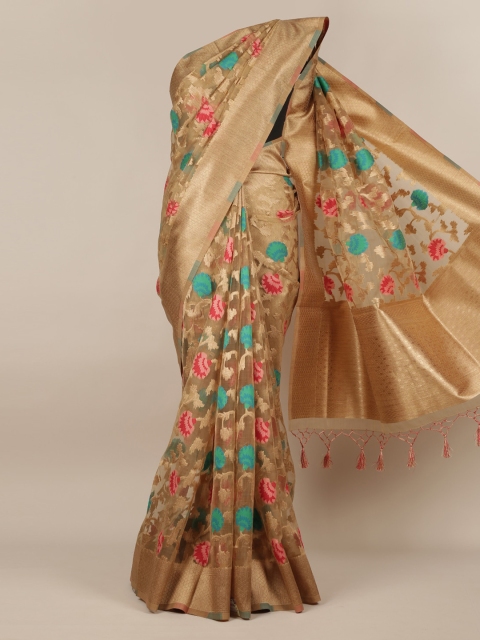 

Pothys Tan Woven Design Pure Silk Saree