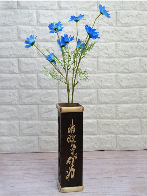 

fancy mart Set Of 2 Blue & Green Artificial Cone Flowers Sticks Without Pot