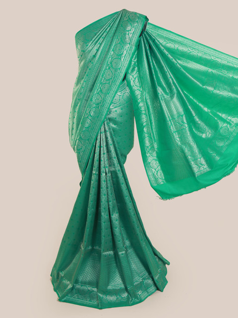 

Pothys Green Woven Design Linen Blend Saree