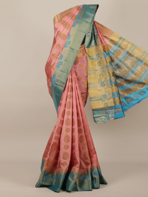 

Pothys Pink Woven Design Jute Silk Saree