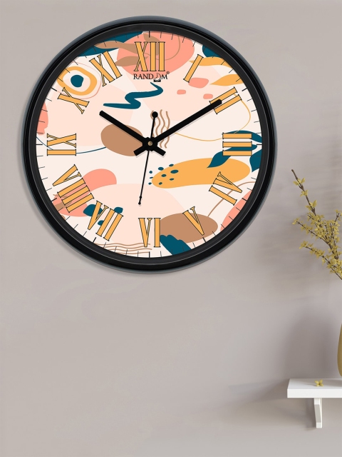 

RANDOM Peach-Coloured & Beige Round Printed 30 cm Analogue Wall Clock