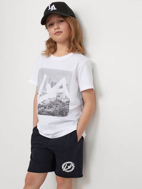 

H&M Boys Blue Printed Sweatshirt Shorts
