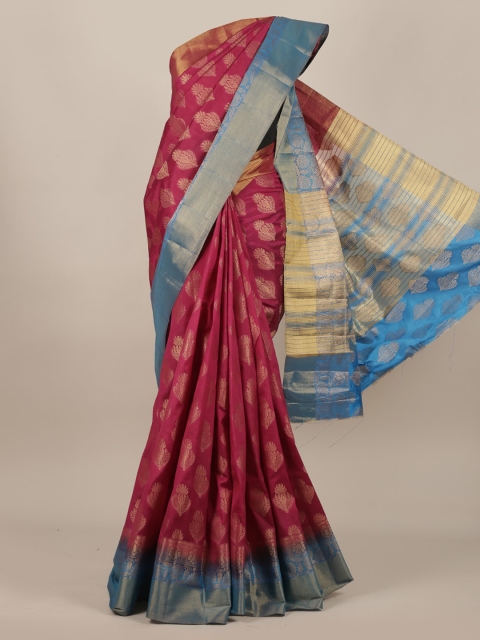 

Pothys Magenta Woven Design Jute Silk Saree