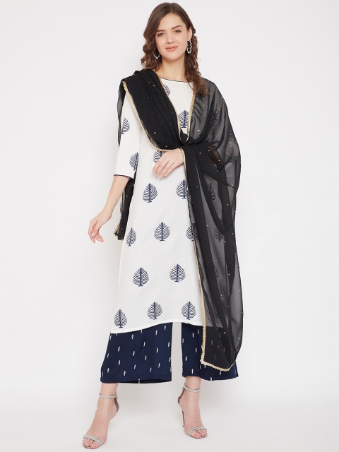 

Bitterlime Black & Gold-Toned Solid Dupatta
