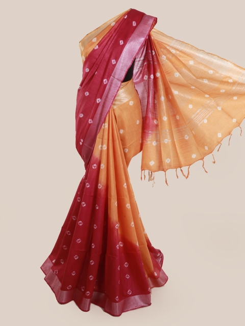 

Pothys Multicoloured Colourblocked Linen Blend Saree, Multi