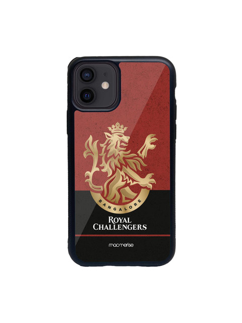 

macmerise Red & Black RCB Color Block Printed iPhone 12 Back Case