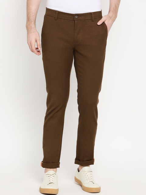

Basics Men Coffee Brown Tapered Fit Solid Chinos