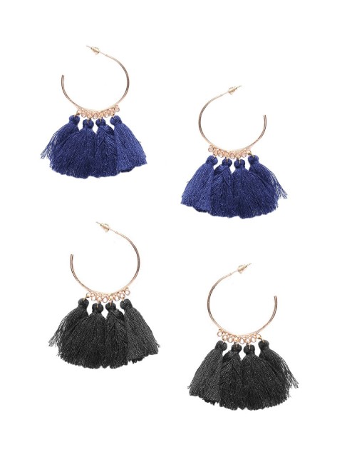 

OOMPH Black Contemporary Drop Earrings