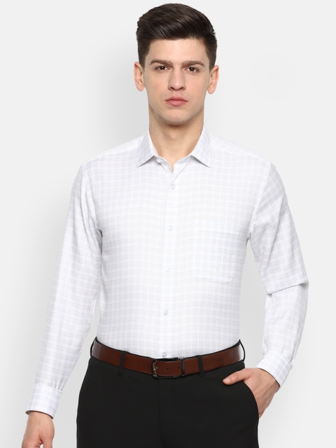 

Louis Philippe Permapress Men White Checked Casual Shirt