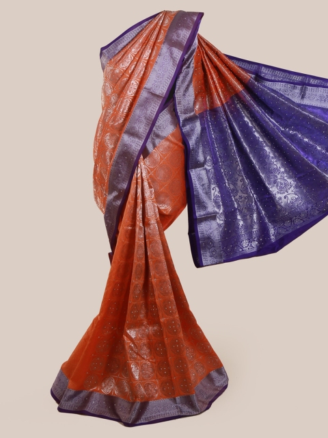

Pothys Orange Woven Design Art Silk Saree