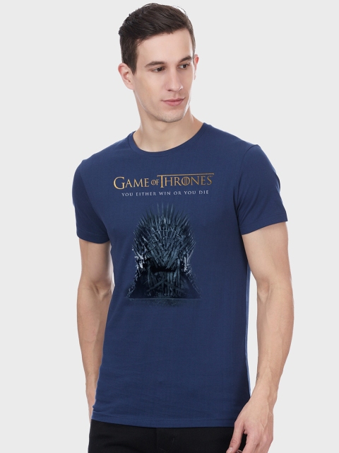 

Free Authority Men Blue Game Of Thrones Printed Round Neck T-shirt