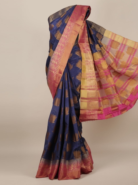 

Pothys Navy Blue & Gold Jute Silk Woven Design Saree