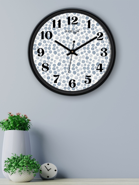 

RANDOM Off-White & Grey Round Printed Analogue Wall Clock