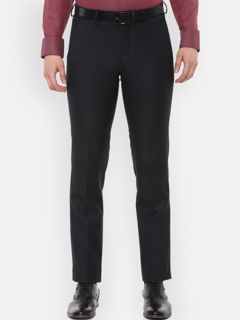 

Van Heusen Men Black Slim Fit Solid Formal Trousers