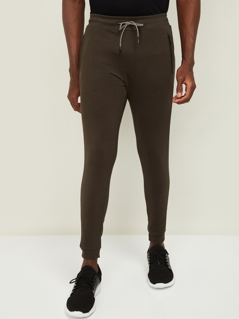 

Forca Men Olive Brown Solid Joggers