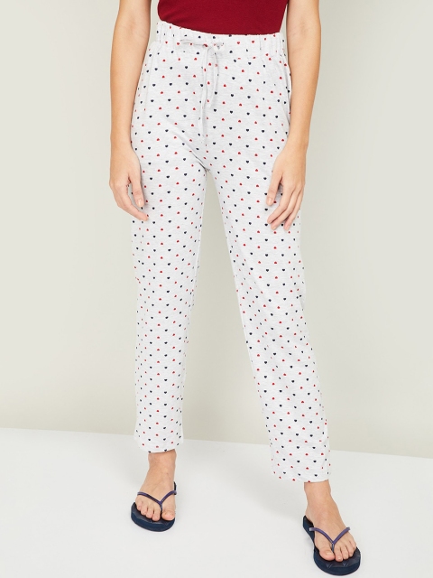 

Ginger by Lifestyle Women Grey Melange & Navy Blue Printed Lounge Pants