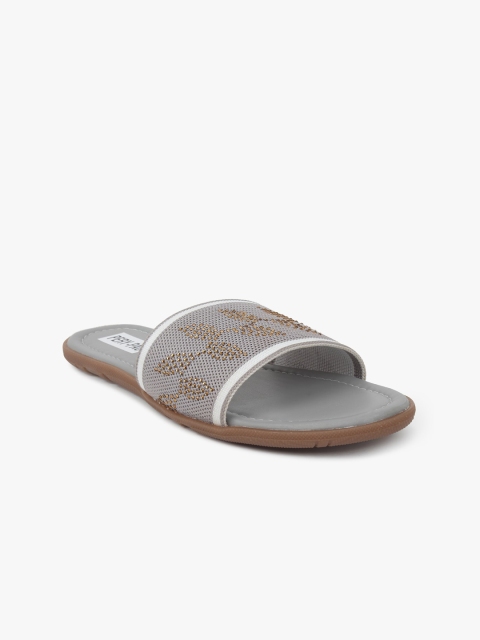 

PERY PAO Women Grey Embellished Sliders