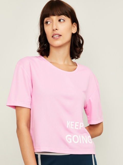 

Kappa Women Pink Printed Round Neck T-shirt