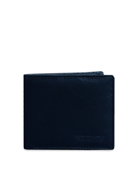

ABYS Men Blue Textured Leather Two Fold Wallet