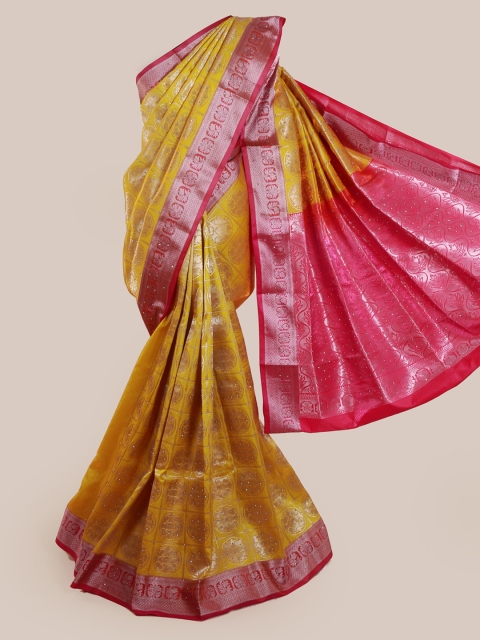 

Pothys Yellow & Pink Art Silk Woven Design Saree