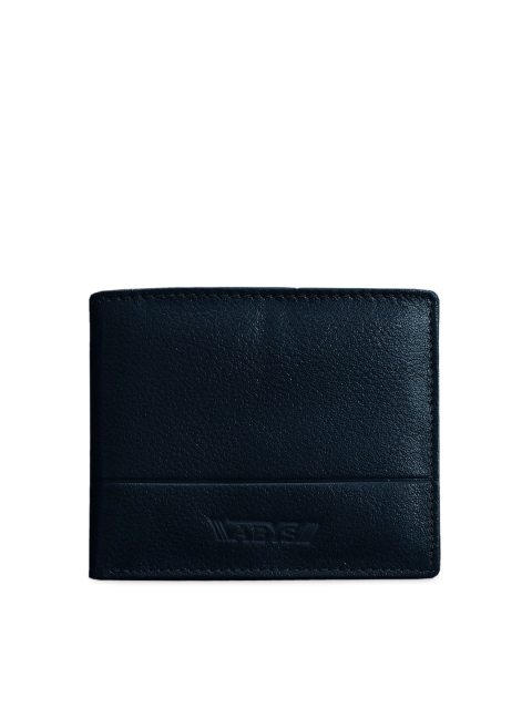 

ABYS Men Blue Solid Two Fold Leather Wallet