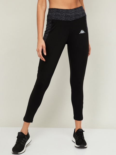

Kappa Women Black & Grey Colourblocked Tights
