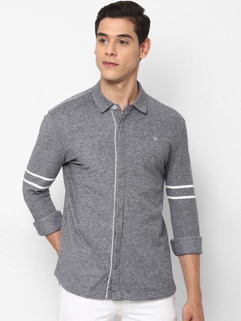 

Allen Solly Men Grey Self Design Casual Shirt