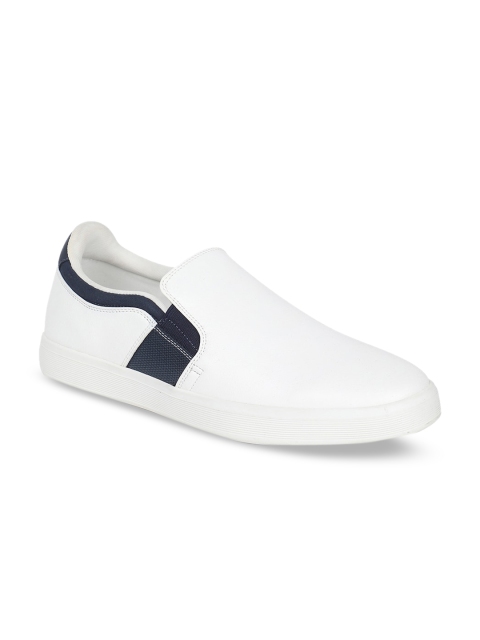 

ALDO Men White & Black Solid Slip-On Sneakers