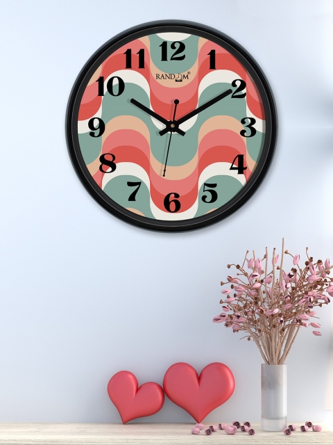 

RANDOM Black & Teal Round Printed 30 cm Analogue Wall Clock