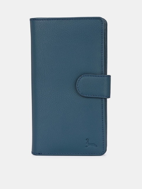 

Pacific Gold Women Blue Solid Two Fold Wallet