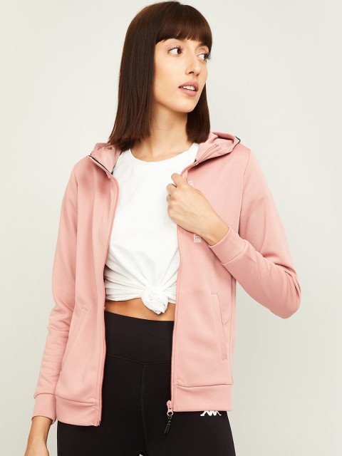 

Kappa Women Pink Solid Hooded Sweatshirt