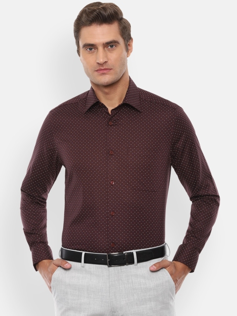 

Louis Philippe Men Brown Regular Fit Printed Cotton Formal Shirt