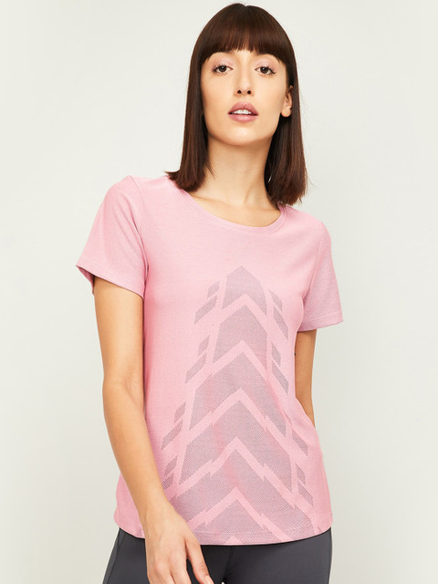 

Kappa Women Pink Printed Round Neck T-shirt
