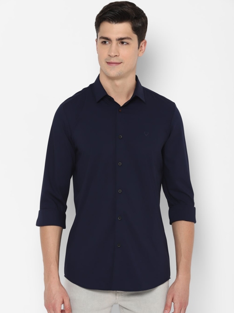 

Allen Solly Men Navy Blue Solid Casual Shirt