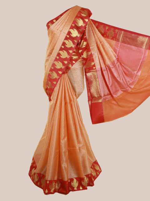 

Pothys Orange Woven Design Art Silk Saree