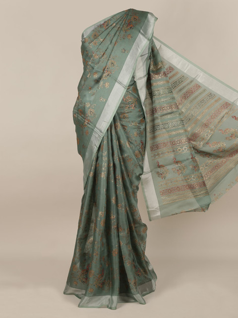 

Pothys Grey Printed Tissue Saree