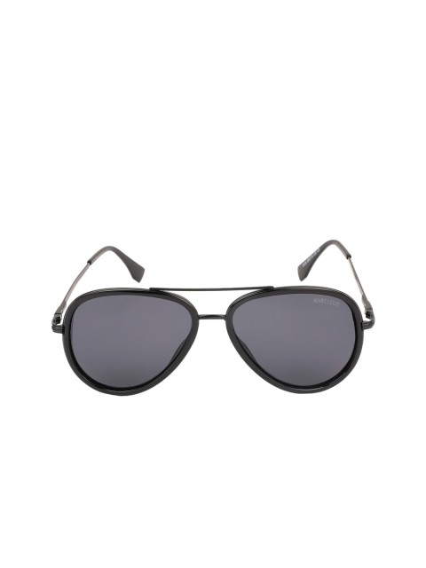 

MARC LOUIS Unisex Grey Lens & Gunmetal-Toned Aviator Sunglasses with Polarised Lens