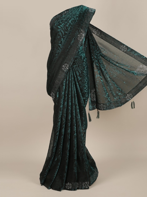 

Pothys Green Printed Net Saree
