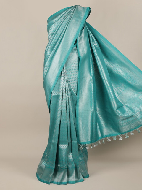 

Pothys Blue Pure Silk Woven Design Banarasi Saree