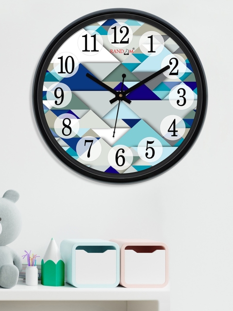 

RANDOM Blue & White Round Printed Analogue Wall Clock