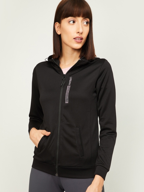 

Kappa Women Black Solid Hooded Sweatshirt