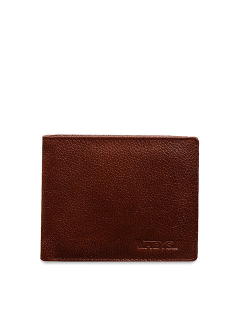 

ABYS Men Brown Textured Two Fold Leather Wallet