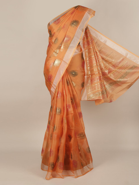 

Pothys Orange Woven Design Tissue Saree