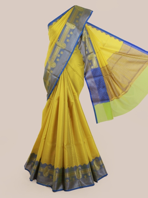 

Pothys Yellow Woven Design Art Silk Saree