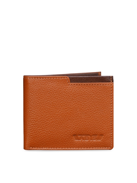 

ABYS Men Tan & Brown Solid Leather Two Fold Wallet