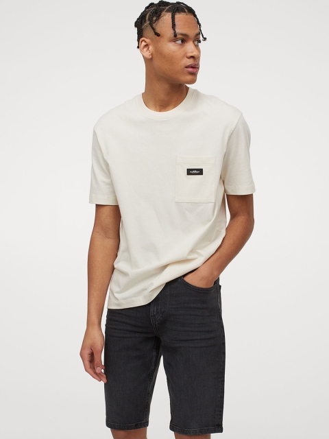 

H&M Mens Black Slim Denim shorts